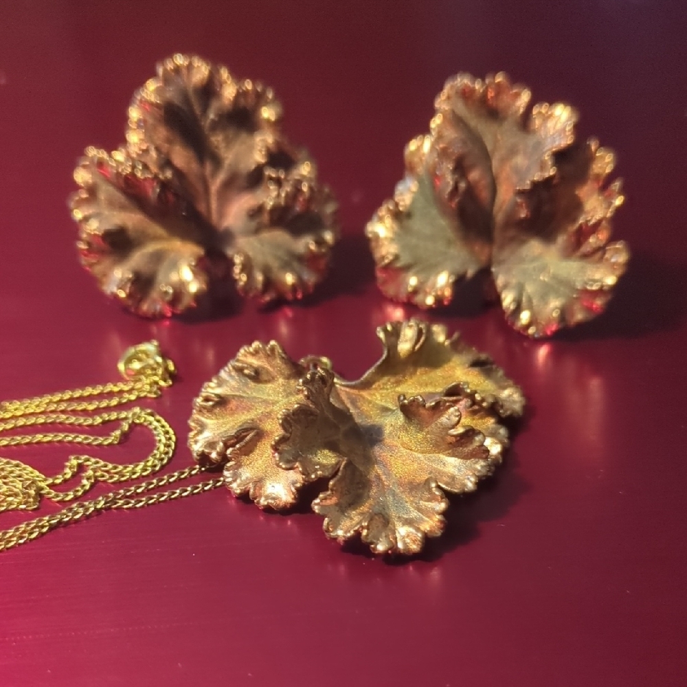 Gold Leaf Vintage Jewelry Set